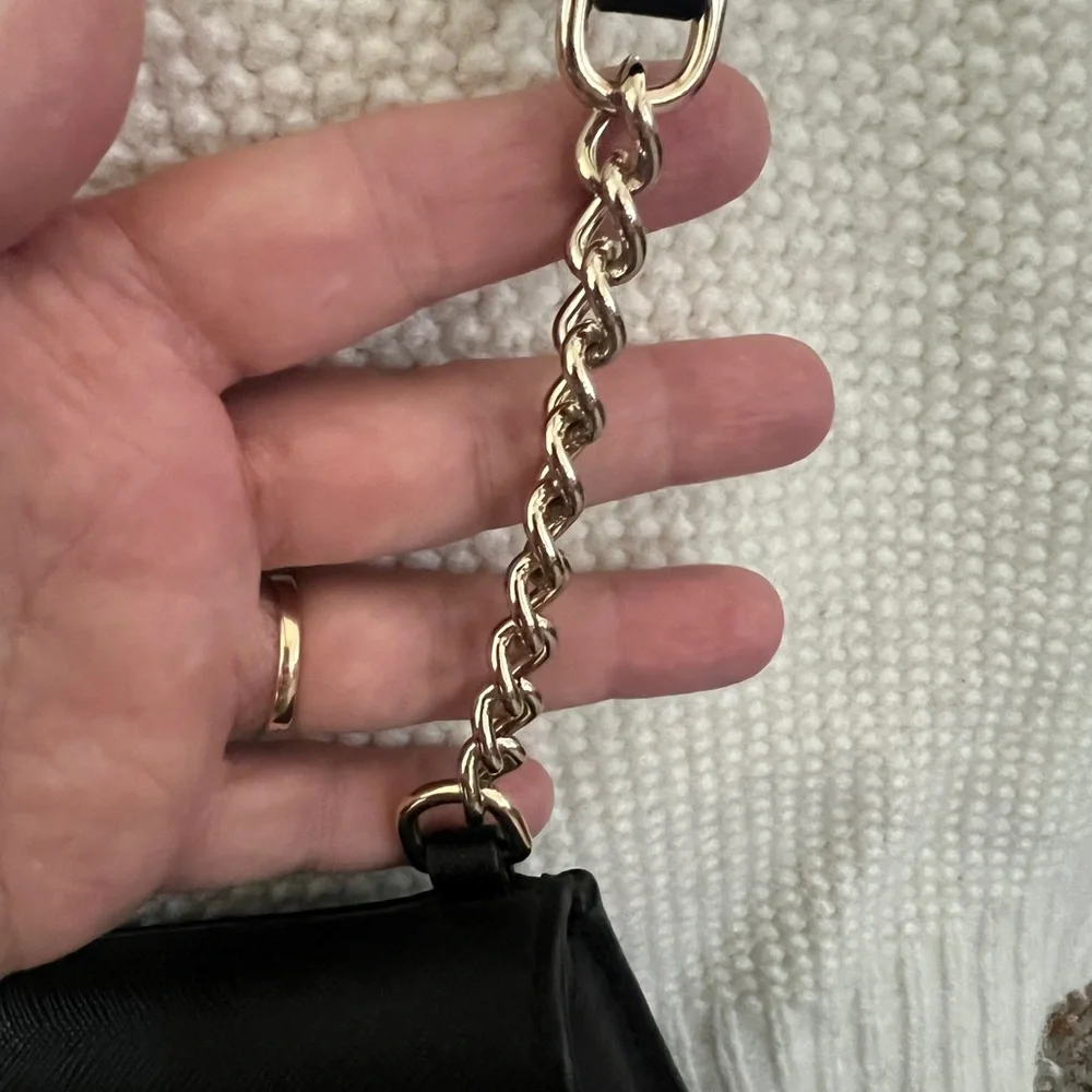 Kate Spade Black with Gold‎ Chain North South Flap Phone Crossbody Bag